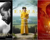 Trzy plakaty filmowe: czarno-biały romans "The Photograph", kostiumowa "Emma" na podstawie powieści Jane Austen i dramatyczny "Inside the Rain".