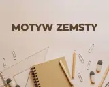 Motyw zemsty, symbol odwetu, ukryty w szkolnych przyborach: ołówkach, linijce i spinaczach.