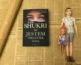 Okładka książki Laila Shukri "Jestem nieletnią żoną" na tle gazet. Obok lalki Ken i Barbie.