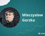 Portret Mieczysława Gorzkiego w okrągłej ramce. Obok napis "Mieczysław Gorzka".