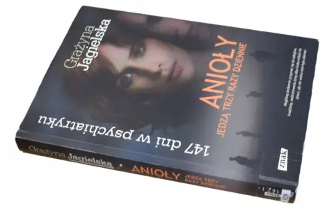 Okładka książki Grażyny Jagielskiej "Anioły jedzą trzy razy dziennie", opowiadającej o 147 dniach w psychiatryku.
