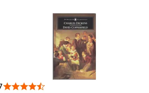 Okładka książki "David Copperfield" Charlesa Dickensa. Grupa chłopców w strojach z epoki, jeden z nich trzyma koszyk z jabłkami.