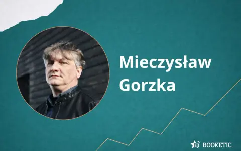 Portret Mieczysława Gorzkiego w okrągłej ramce. Obok napis "Mieczysław Gorzka".