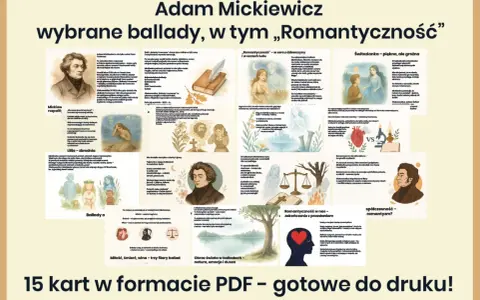 Mickiewiczowskie ballady i "Romantyczność" – analiza dzieł, ilustracje i cytaty.