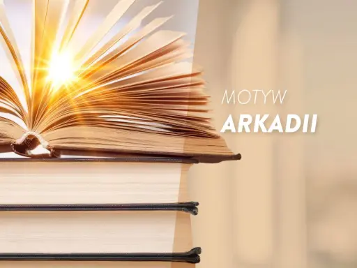 Otwarta księga, z której wydobywa się światło, symbolizuje wiedzę i inspirację. To jak definicja toposu Arkadii – idealnego miejsca.