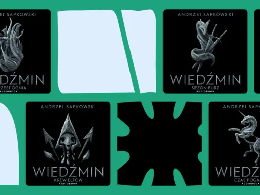 Okładki audiobooków z serii Wiedźmin Andrzeja Sapkowskiego. Szukasz książek podobnych do Wiedźmina? Zacznij od tych!
