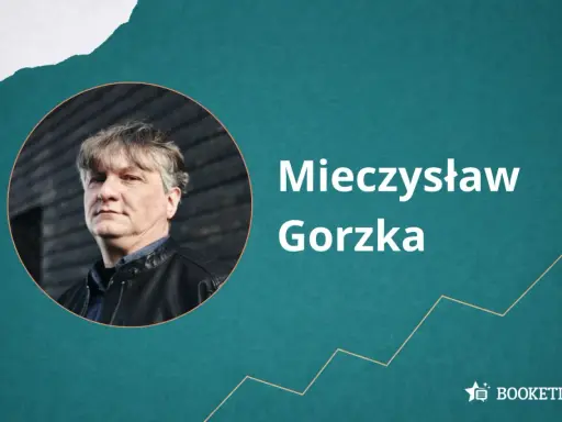 Portret Mieczysława Gorzkiego w okrągłej ramce. Obok napis "Mieczysław Gorzka".