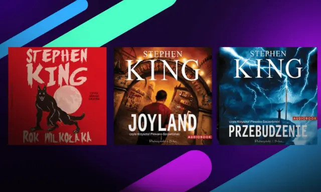 Okładki audiobooków Stephena Kinga: "Rok Wilkołaka", "Joyland" i "Przebudzenie". To jedne z najlepszych książek tego autora.