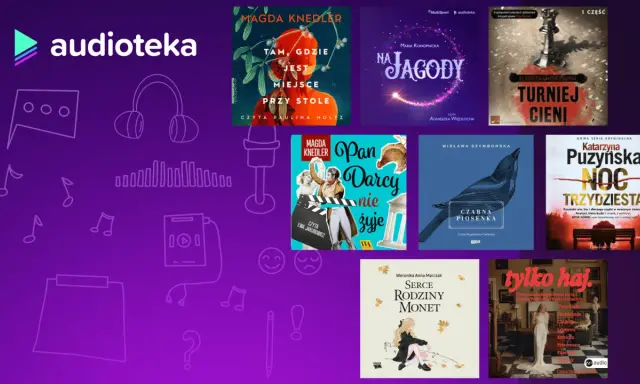 Książki polskich pisarek: Magda Knedler, Maria Konopnicka, Elżbieta Cherezińska, Wisława Szymborska, Katarzyna Puzyńska, Weronika Anna Marczak.