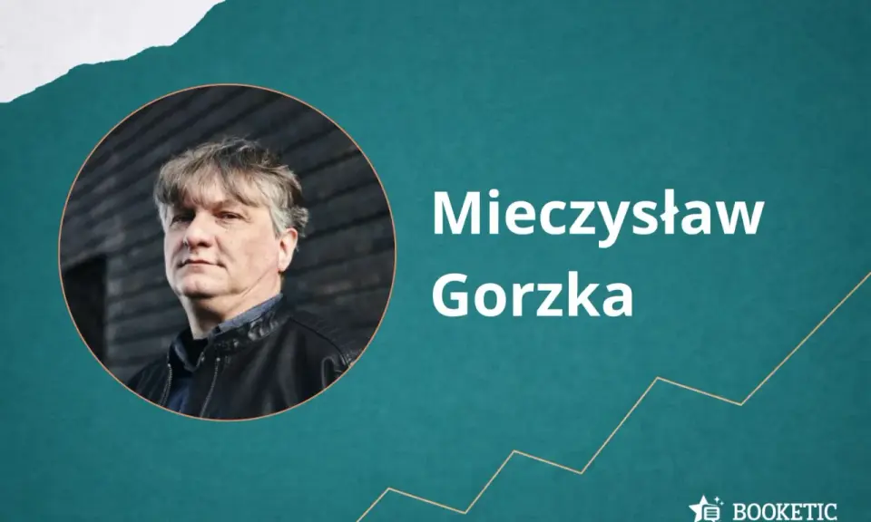 Portret Mieczysława Gorzkiego w okrągłej ramce. Obok napis "Mieczysław Gorzka".